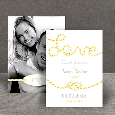 En-Twined in Love - Citrus - Save the Date Card