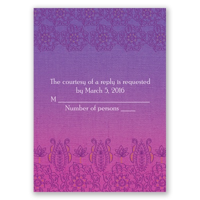 Henna Floral - Grapevine - Response Card and Envelope