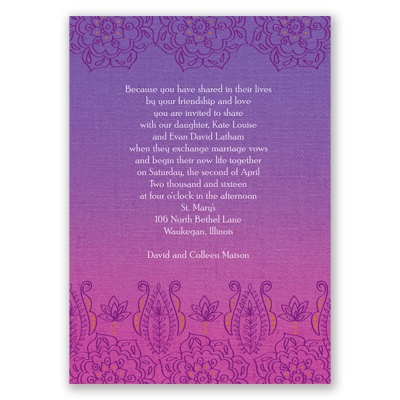 Henna Floral - Grapevine - Invitation