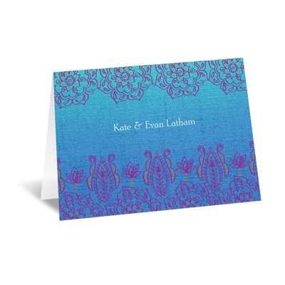 Henna Floral - Peacock - Note Card and Envelope