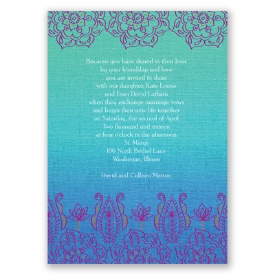 Henna Floral - Peacock - Invitation