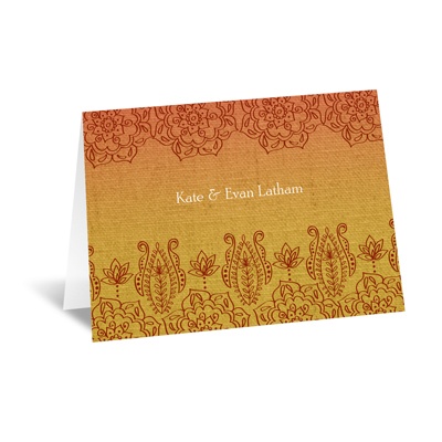 Henna Floral - Tango - Note Card and Envelope