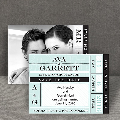Ticket to Love - Save the Date Card