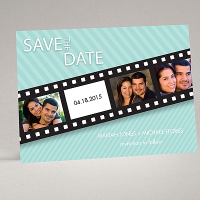 In Pictures - Aqua - Save the Date Card