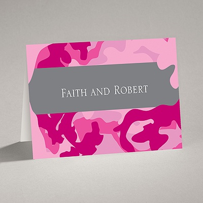 Romantic Camo - Fuchsia - Note Card and Envelope