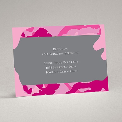 Romantic Camo - Fuchsia - Reception Card