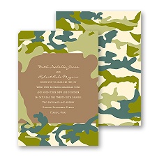 Romantic Camo - Moss Green - Invitation