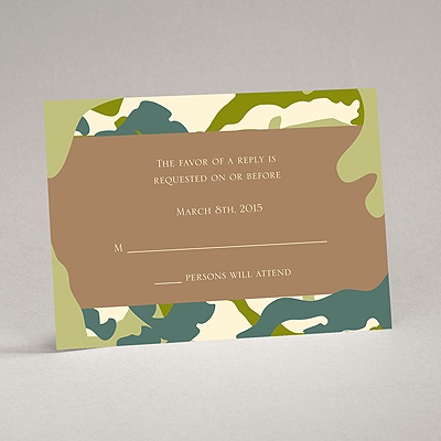 Romantic Camo - Moss Green - Response Card and Envelope