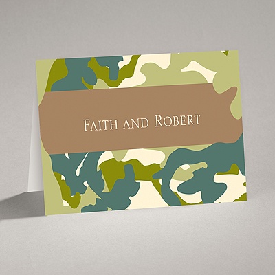 Romantic Camo - Moss Green - Note Card and Envelope