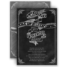 Chalkboard Sketch - Vow Renewal Invitation