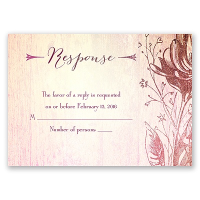Antique Charm - Cotton Candy - Response Card and Envelope