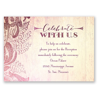 Antique Charm - Cotton Candy - Reception Card
