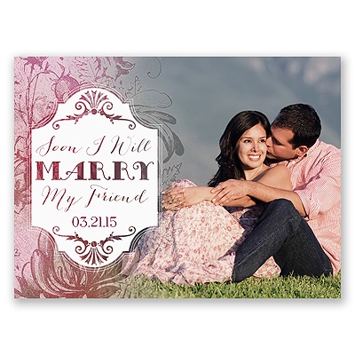 Antique Charm - Cotton Candy - Save the Date Card