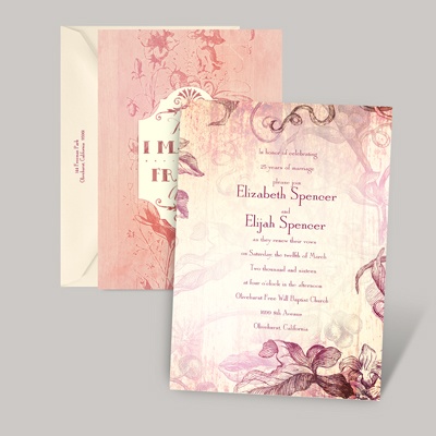 Antique Charm - Cotton Candy - Vow Renewal Invitation