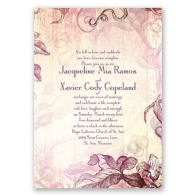 Antique Charm - Cotton Candy - Invitation