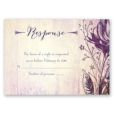 Antique Charm - Lavender - Response Card and Envelope