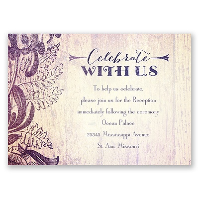 Antique Charm - Lavender - Reception Card