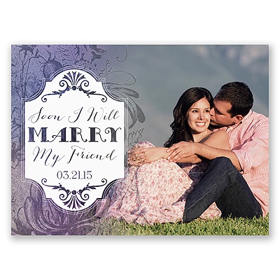 Antique Charm - Lavender - Save the Date Card