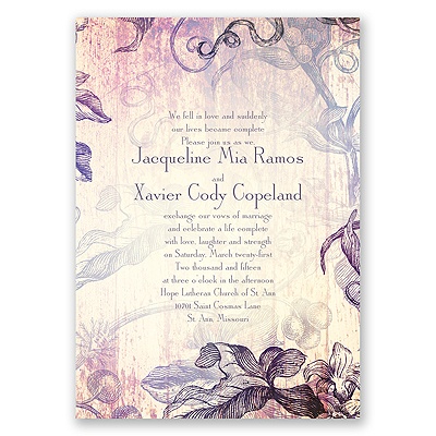 Antique Charm - Lavender - Invitation