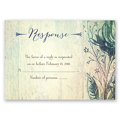 Antique Charm - Surf - Response Card and Envelope
