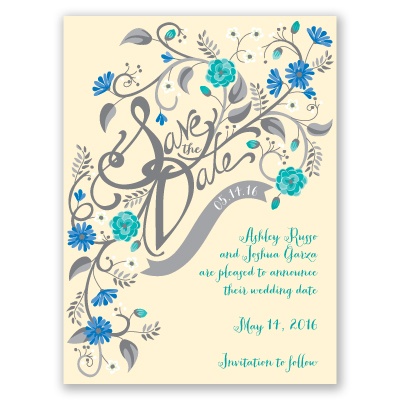 Floral Fancy - Ecru - Save the Date Card