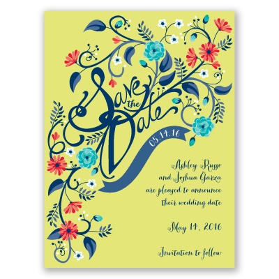Floral Fancy - Granny Apple - Save the Date Card