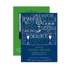 Girl Talk - Navy - Bachelorette Party Invitation