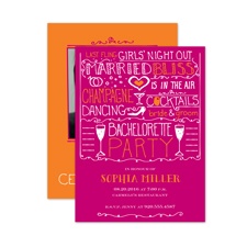 Girl Talk - Raspberry - Bachelorette Party Invitation