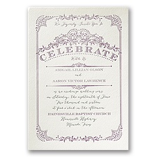 Vintage Celebration - Ecru - Featherpress Invitation