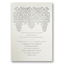 Chandelier Lace - Ecru - Featherpress Invitation