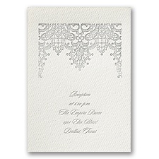 Chandelier Lace - Ecru - Featherpress Reception Card