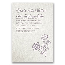 Playful Peonies - Ecru - Featherpress Invitation