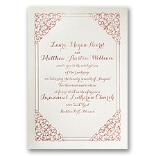 Vintage Corners - Ecru - Featherpress Invitation