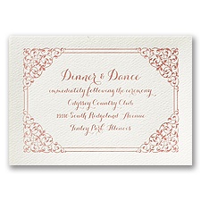 Vintage Corners - Ecru - Featherpress Reception Card