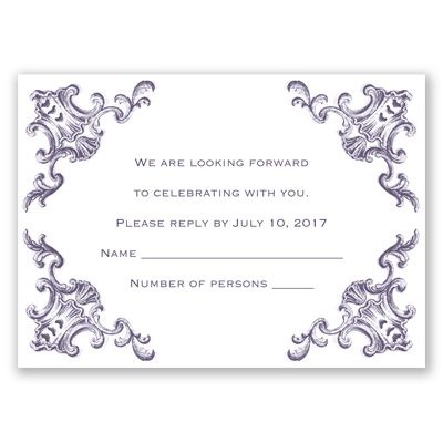 Filigree Corners - Response Card and Envelope