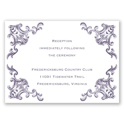 Filigree Corners - Reception Card