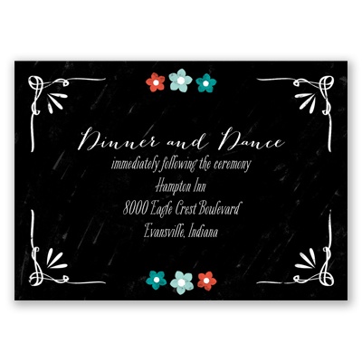 Chalkboard Flowers - Reception Card