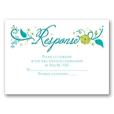 Flowering Faith - Aqua - Response Card and Envelope