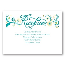 Flowering Faith - Aqua - Reception Card