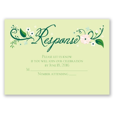 Flowering Faith - Kelly Green - Response Card and Envelope