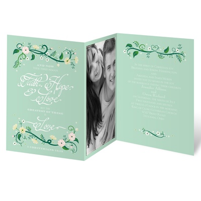 Flowering Faith - Kelly Green - Invitation
