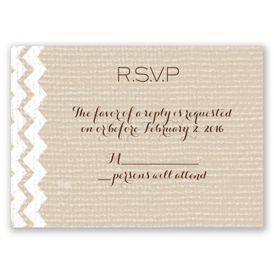 Painted Burlap - Response Card and Envelope