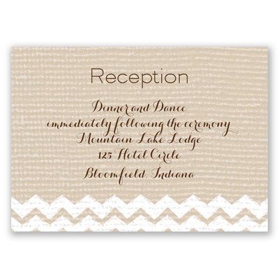 Painted Burlap - Reception Card