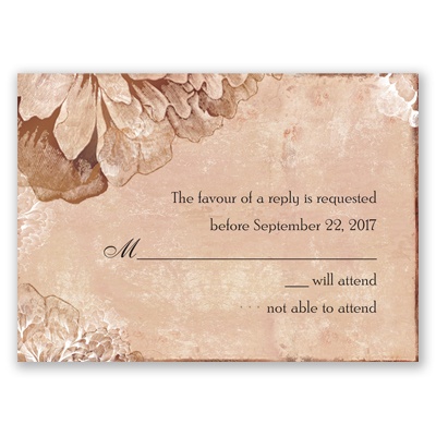 Timeless Peonies - Bark - Response Card and Envelope