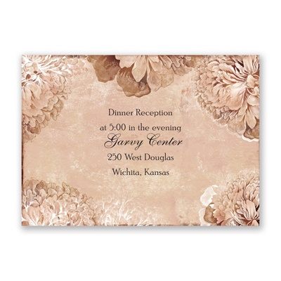 Timeless Peonies - Bark - Reception Card