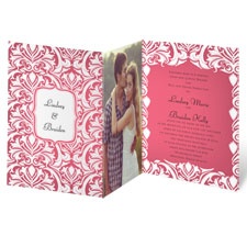 White Flourishes - Posie Pink - Invitation