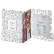 White Flourishes - Steel - Invitation