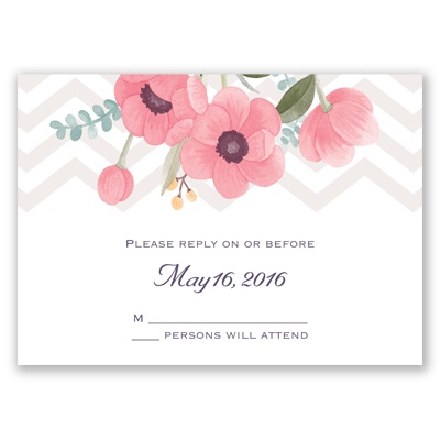 Chevron Floral - Response Card and Envelope