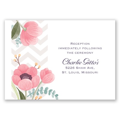 Chevron Floral - Reception Card