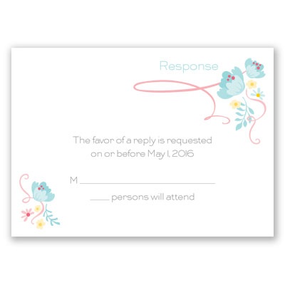 Retro Love - Fountain - Response Card and Envelope
